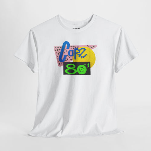 Unisex tee with a retro Cafe 80's diner logo design