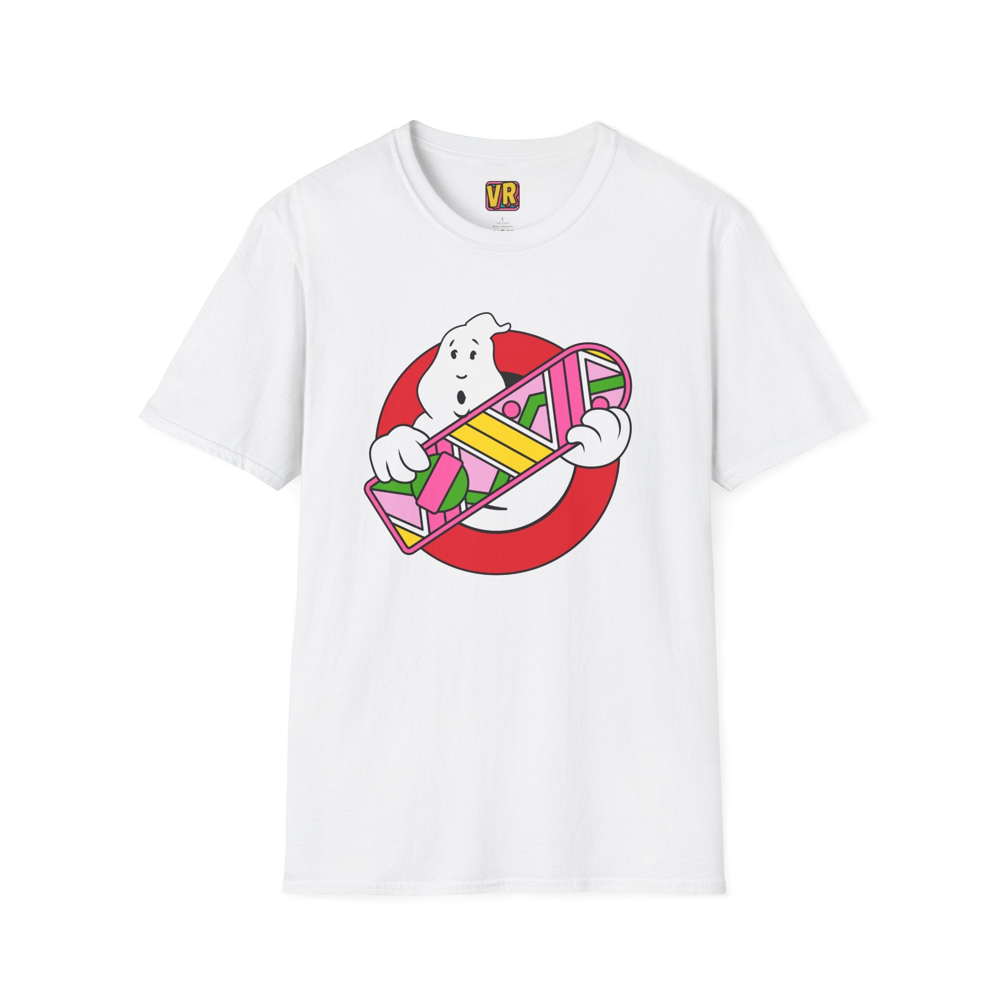 Ghostbusters Hoverboard T‑Shirt — Retro 80s Ghost Logo Mashup Tee