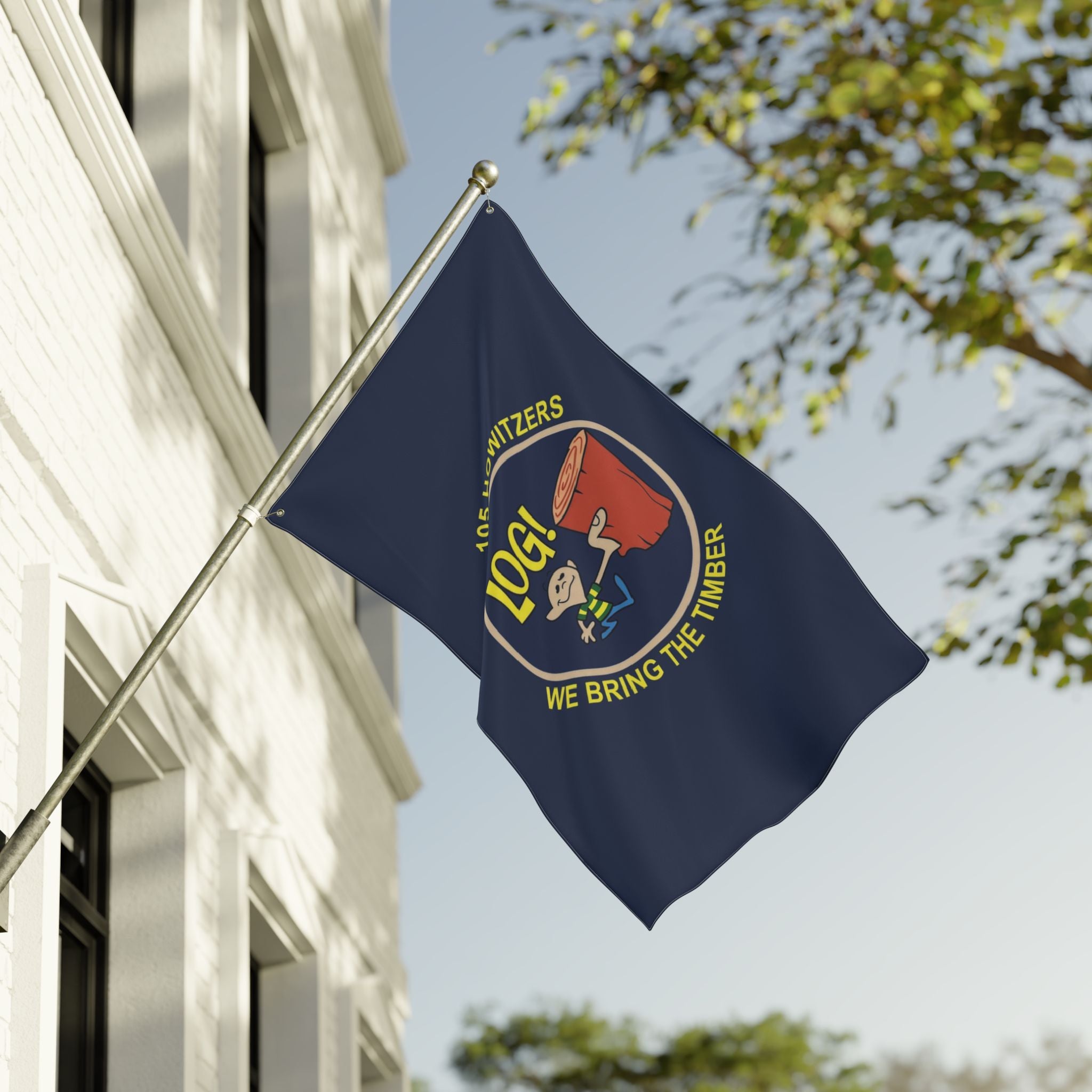 Vertical - Timbers Army - 105 Howitzers  Double-Sided Military Flag