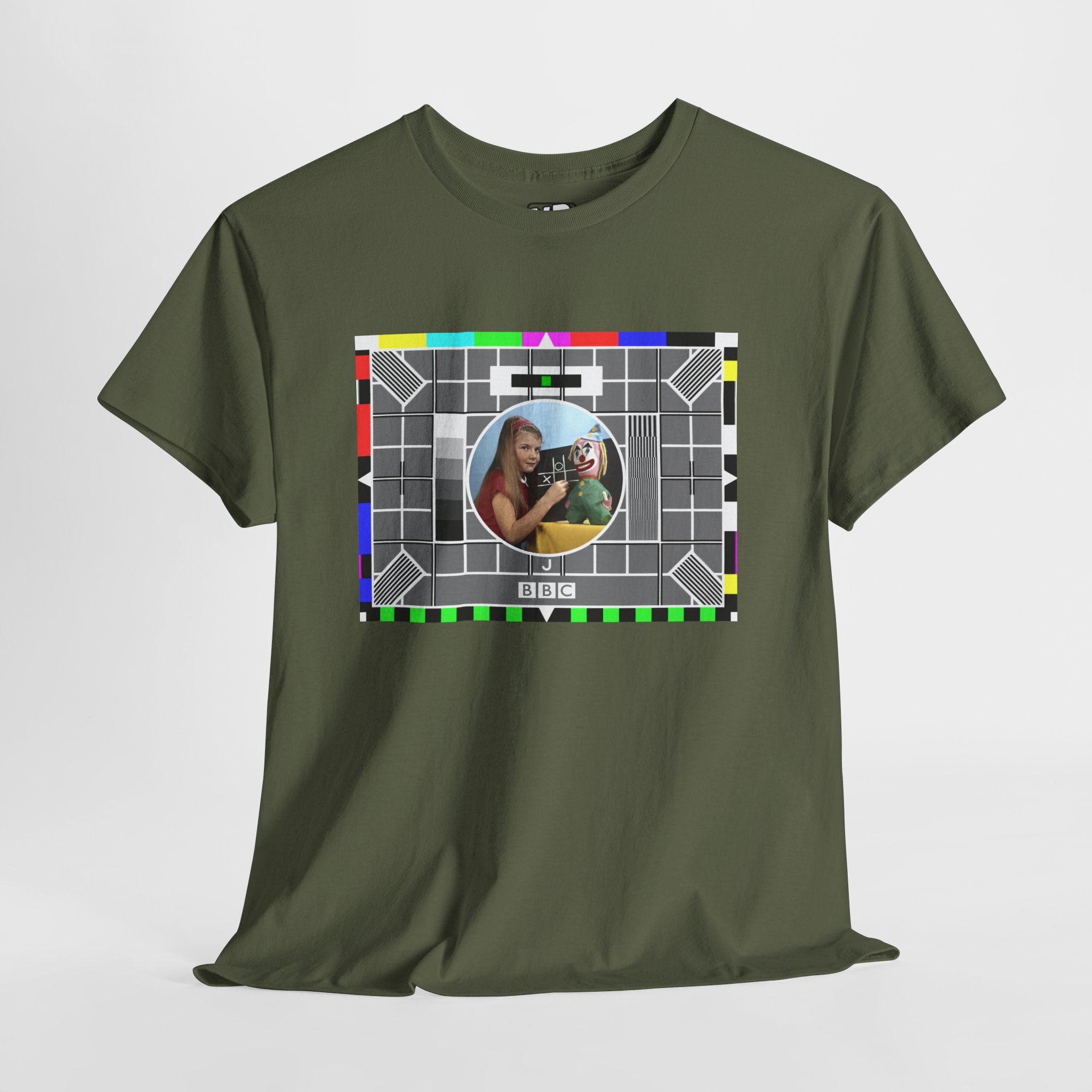 TV Test Pattern T-Shirt — Retro 1980s BBC Broadcast Graphic Tee