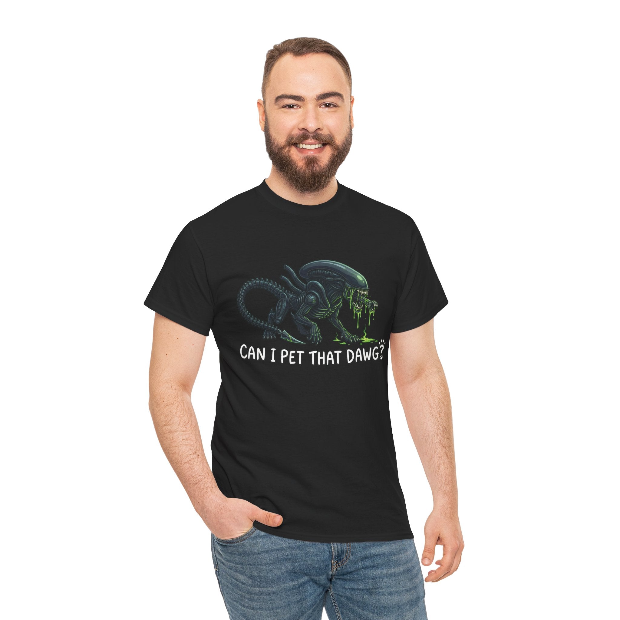 Alien Pet T-Shirt — "Can I Pet That Dawg?" Sci‑Fi Humour Tee