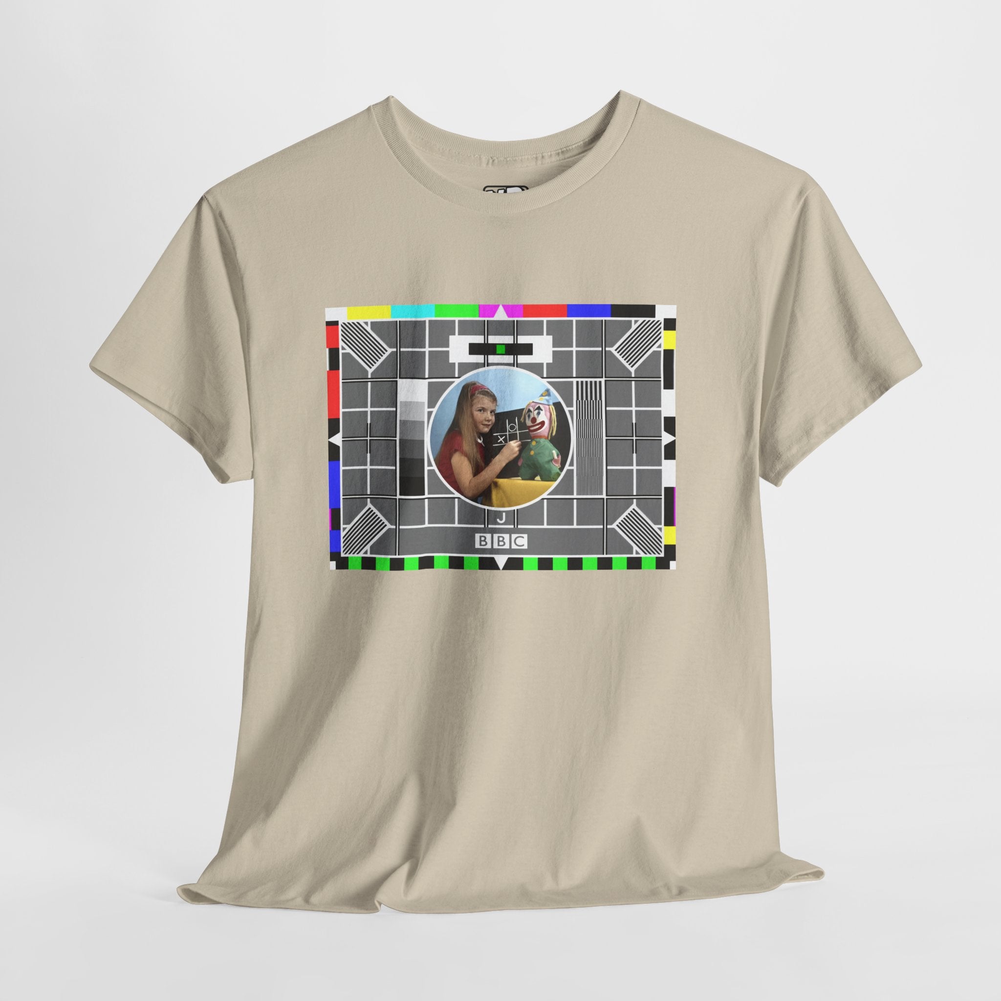 TV Test Pattern T-Shirt — Retro 1980s BBC Broadcast Graphic Tee