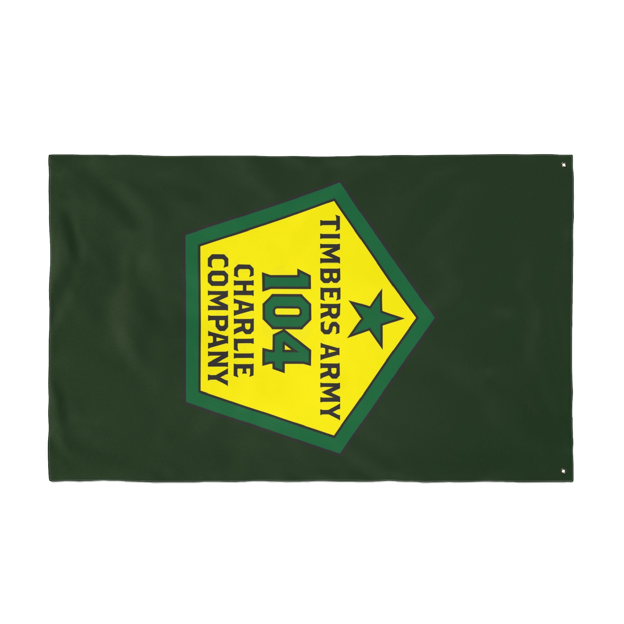 Vertical -  Timbers Army - 104 Charlie Company  Double-Sided Military Flag