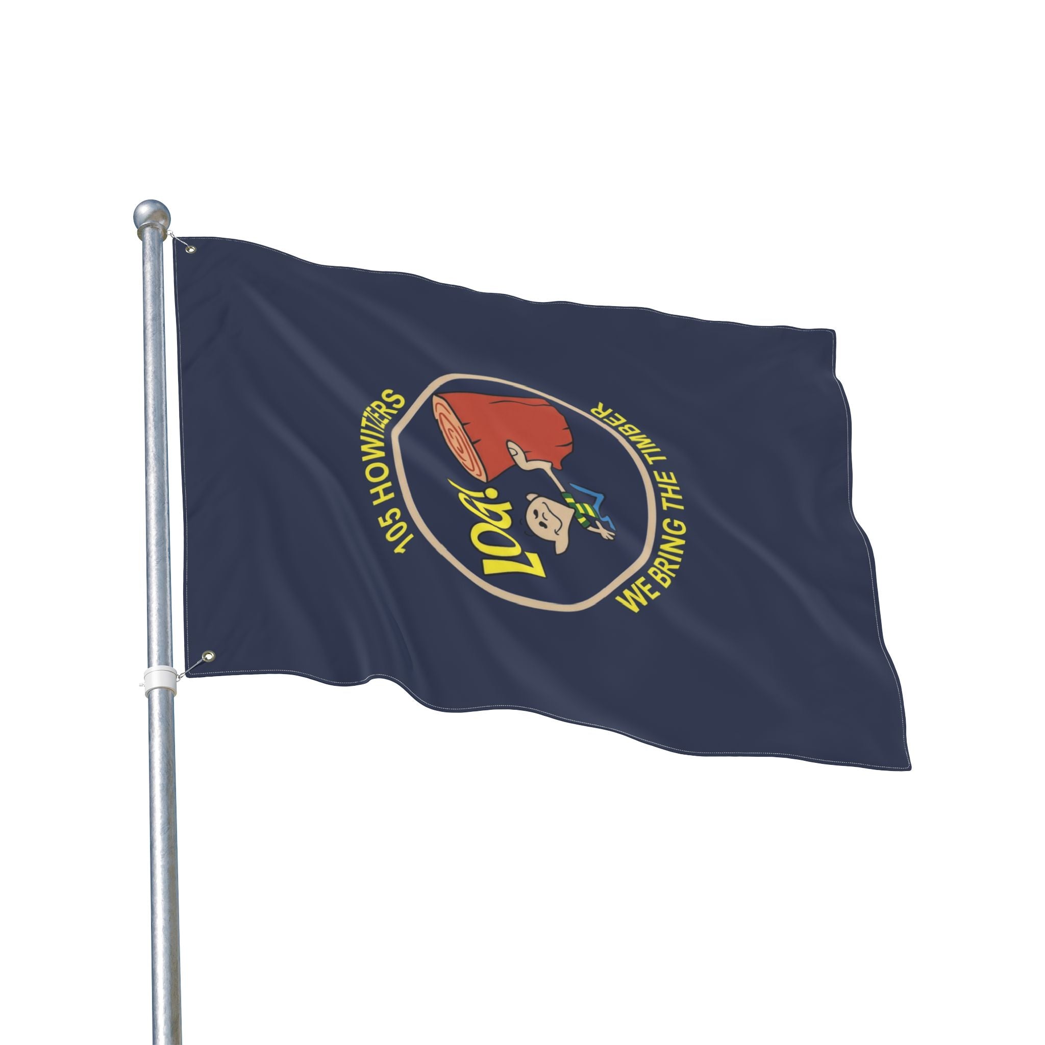 Vertical - Timbers Army - 105 Howitzers  Double-Sided Military Flag