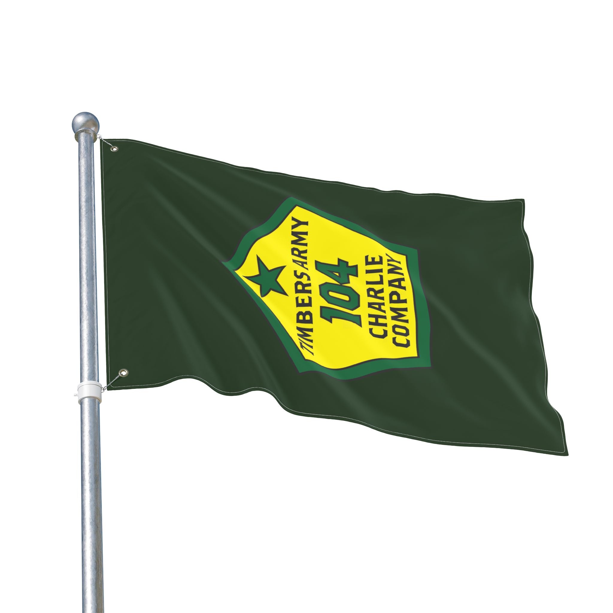 Vertical -  Timbers Army - 104 Charlie Company  Double-Sided Military Flag