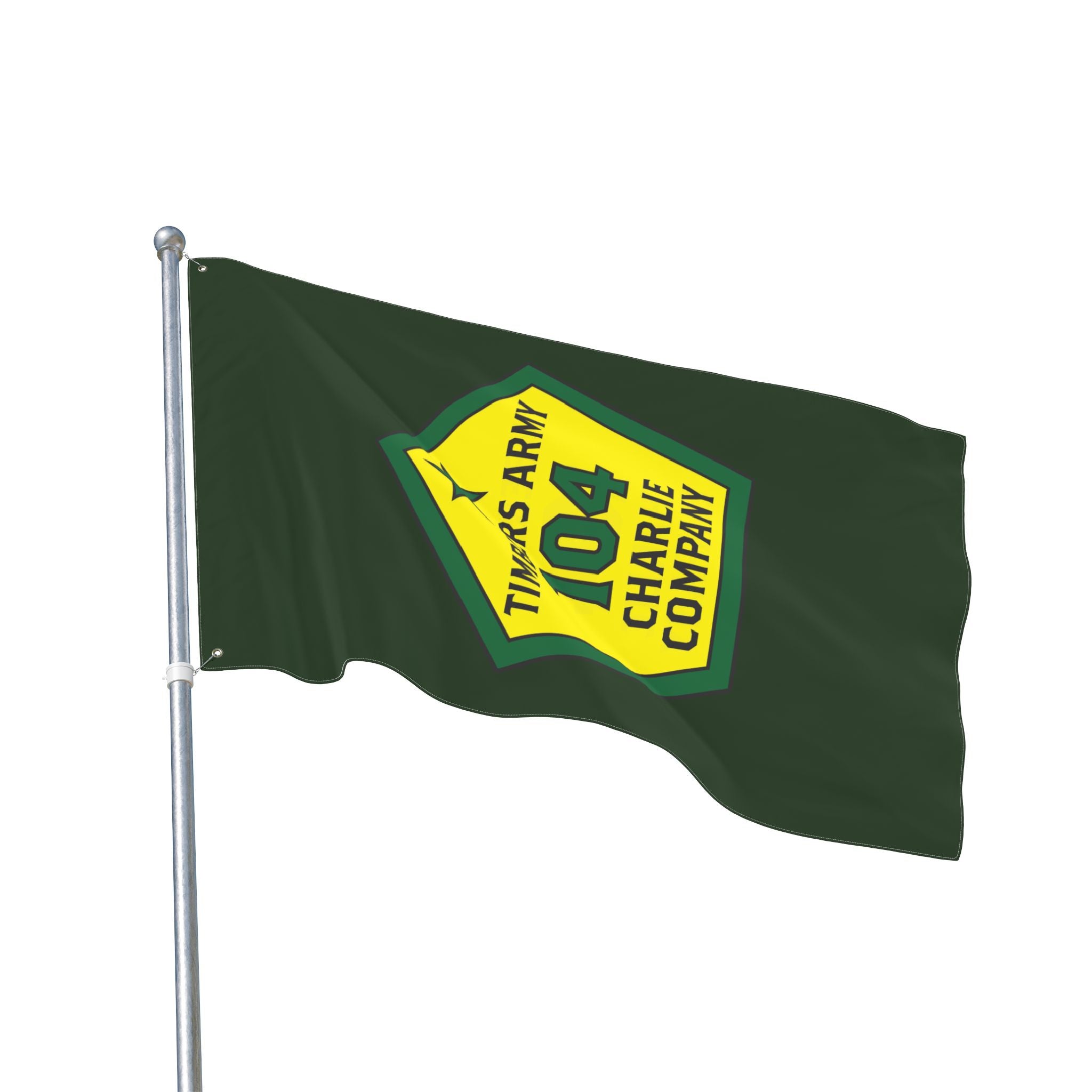 Vertical -  Timbers Army - 104 Charlie Company  Double-Sided Military Flag