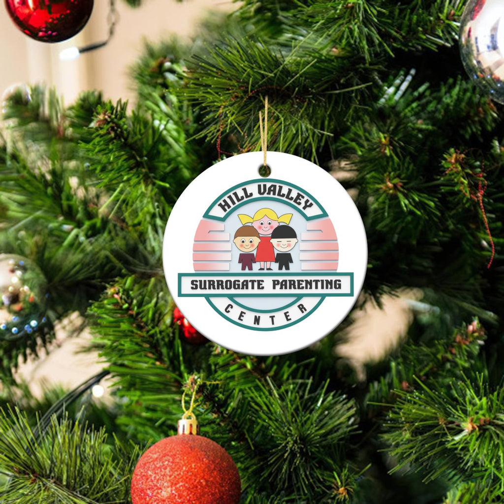 Surrogate Parenting Center Circular Ceramic Ornament - Hill Valley Holiday Decor Gift