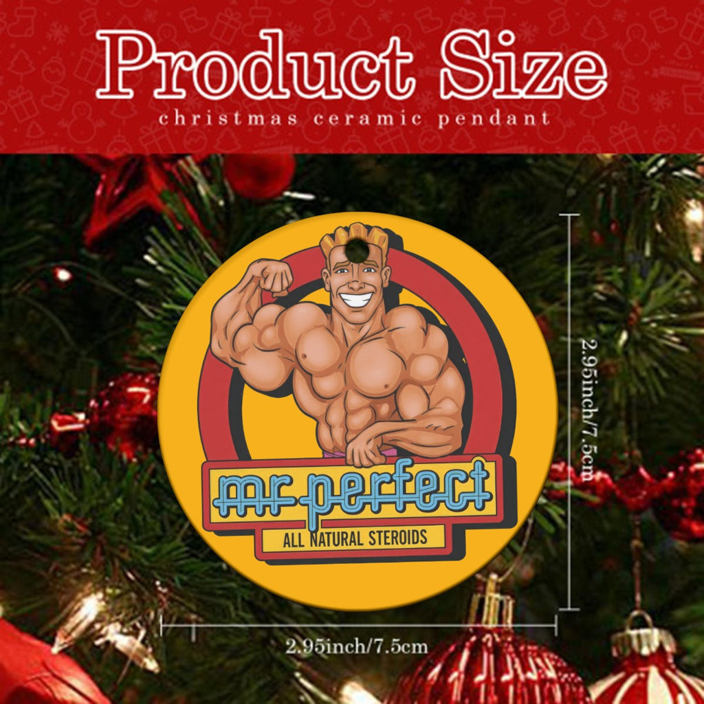 Mr Perfect Circular Ceramic Ornament - Hill Valley Holiday Decor Gift