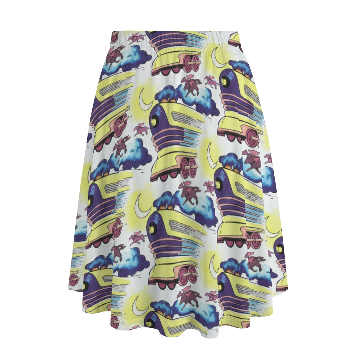 Doc Brown Train Shirt Pattern Midi Skirt