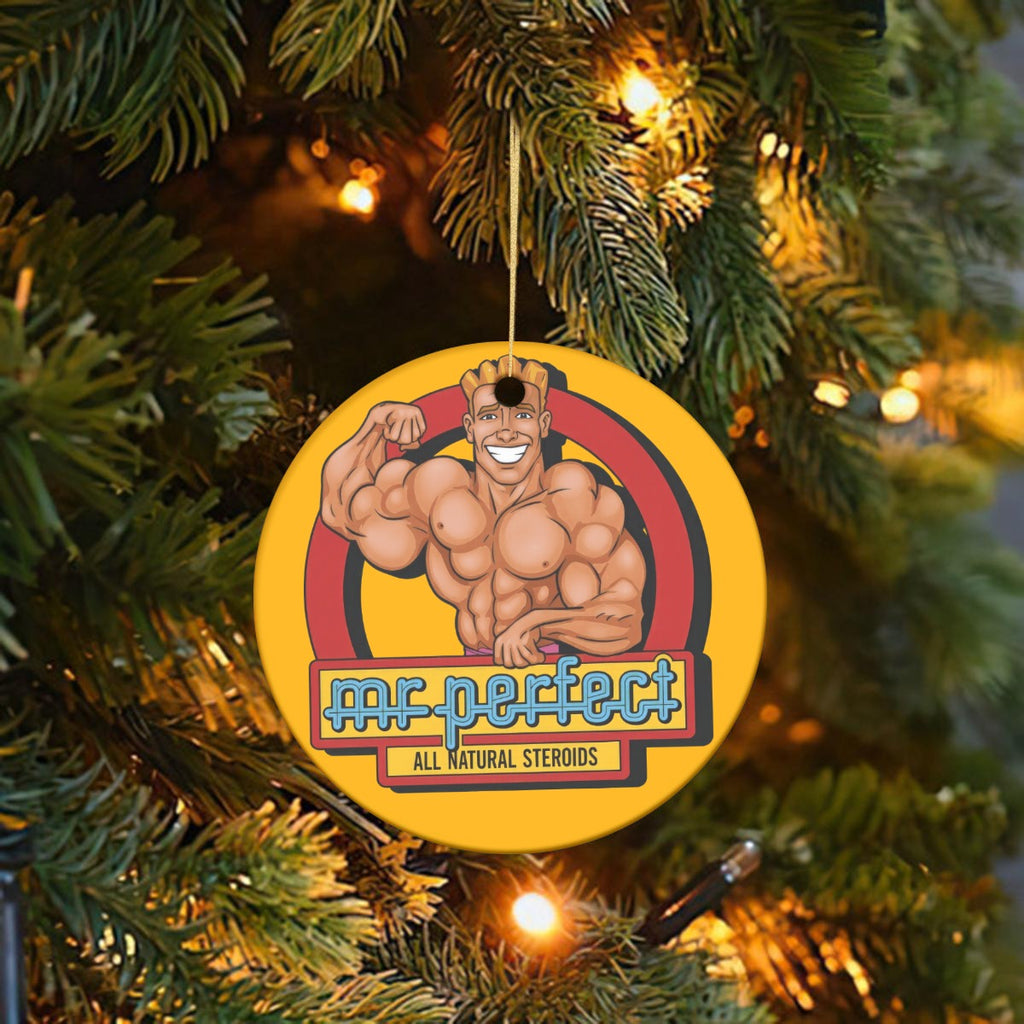 Mr Perfect Circular Ceramic Ornament - Hill Valley Holiday Decor Gift