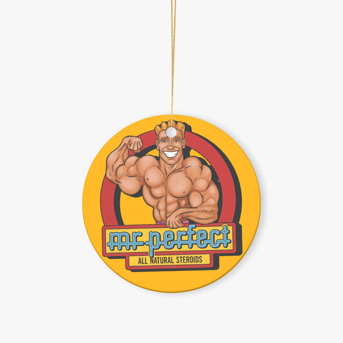 Mr Perfect Circular Ceramic Ornament - Hill Valley Holiday Decor Gift