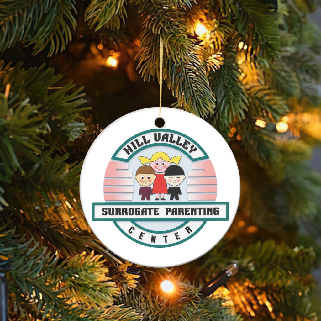 Surrogate Parenting Center Circular Ceramic Ornament - Hill Valley Holiday Decor Gift
