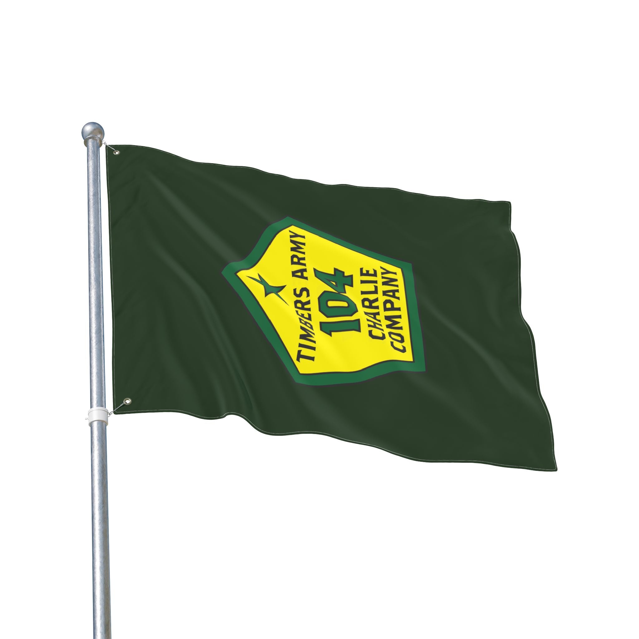 Vertical -  Timbers Army - 104 Charlie Company  Double-Sided Military Flag