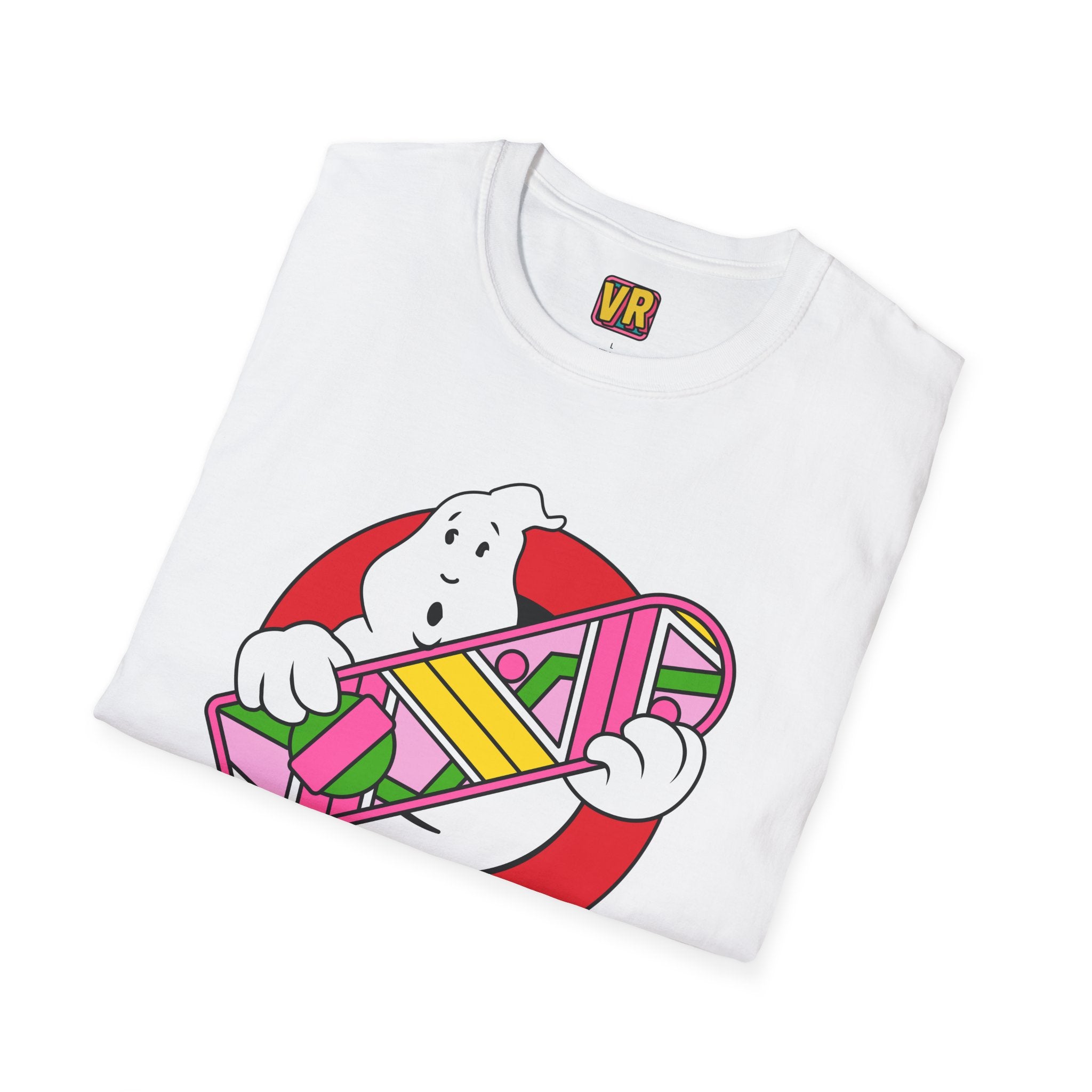 Ghostbusters Hoverboard T‑Shirt — Retro 80s Ghost Logo Mashup Tee