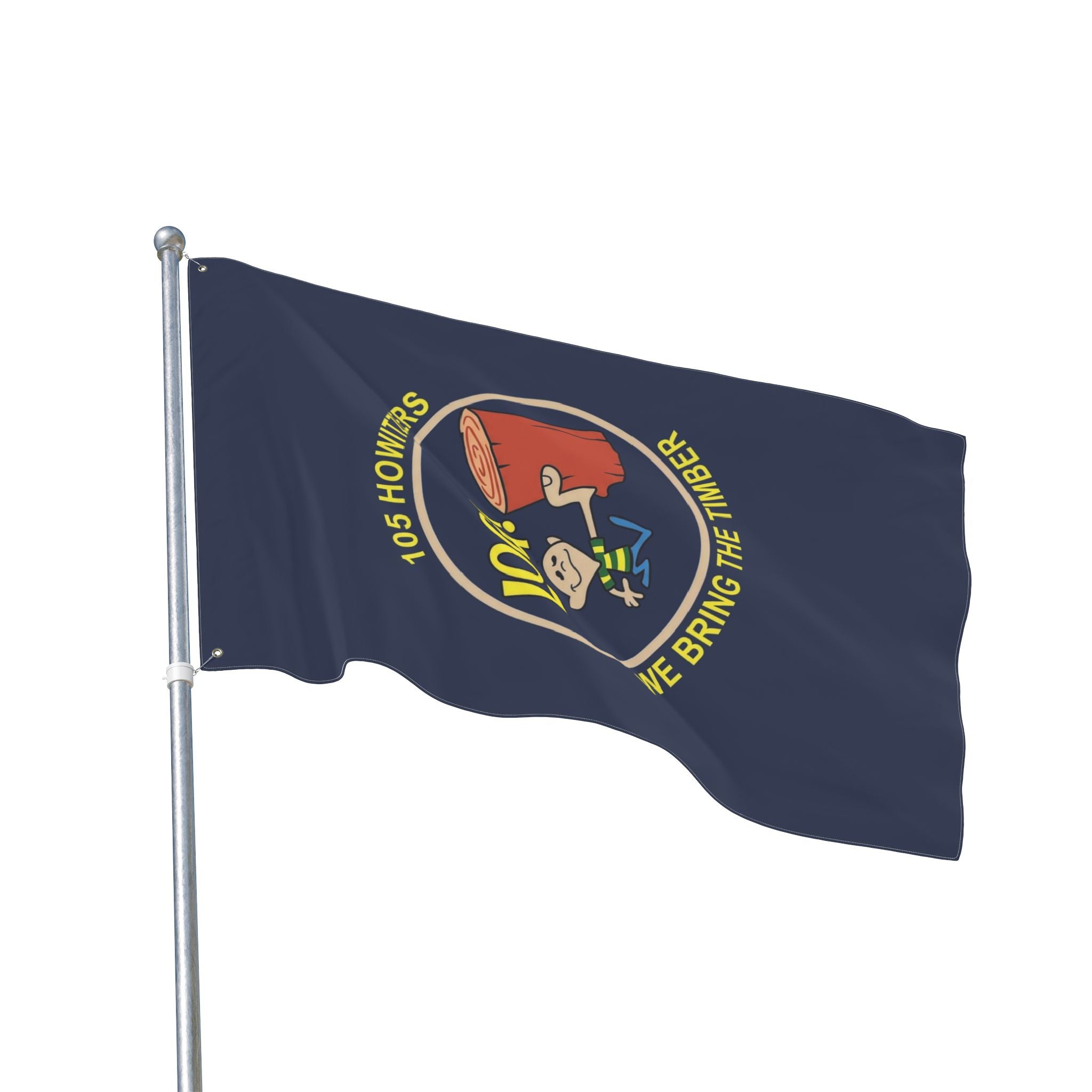 Vertical - Timbers Army - 105 Howitzers  Double-Sided Military Flag
