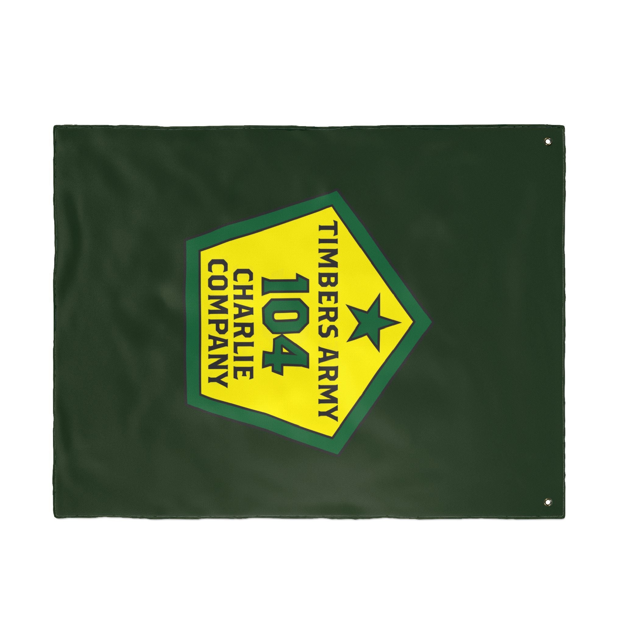 Vertical -  Timbers Army - 104 Charlie Company  Double-Sided Military Flag