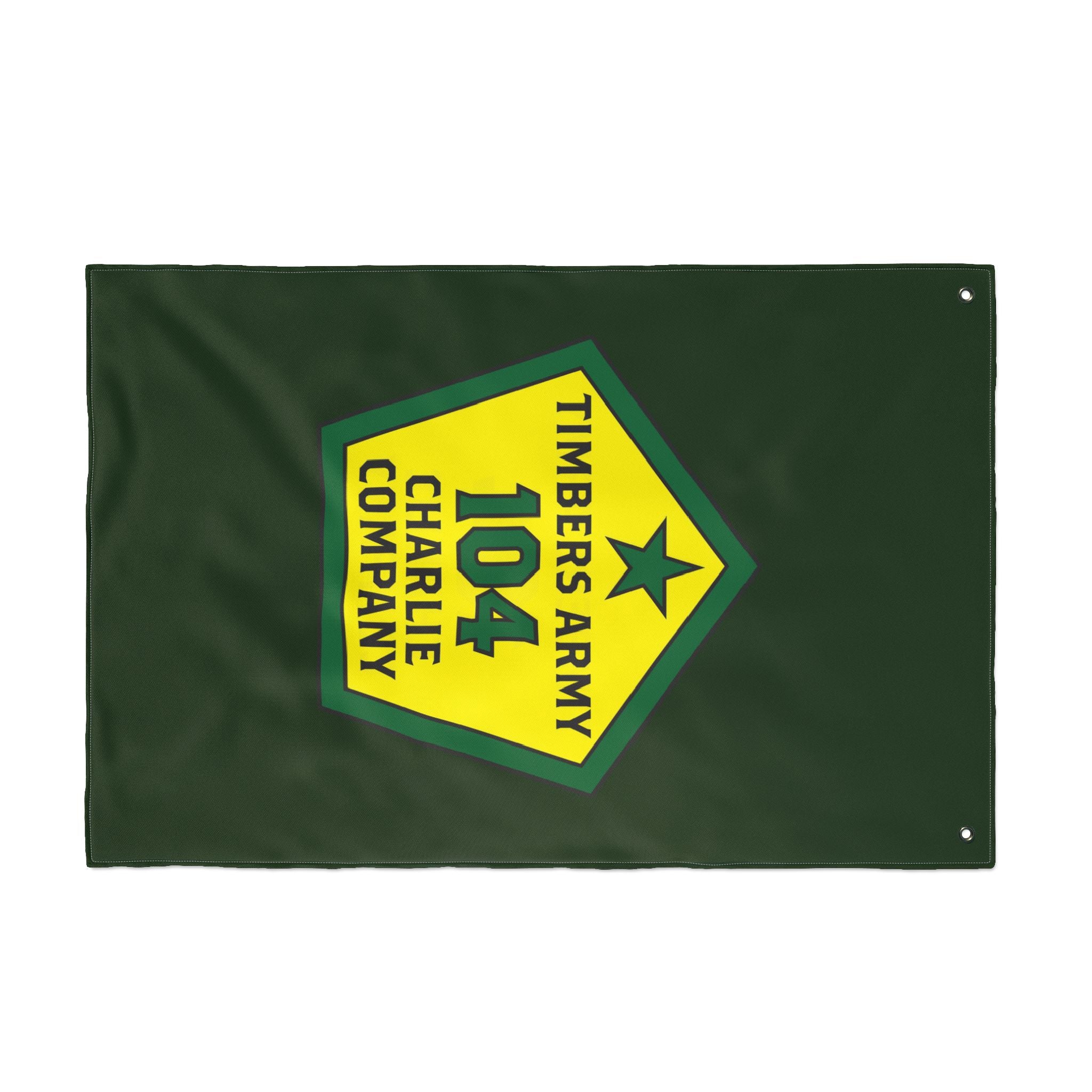 Vertical -  Timbers Army - 104 Charlie Company  Double-Sided Military Flag