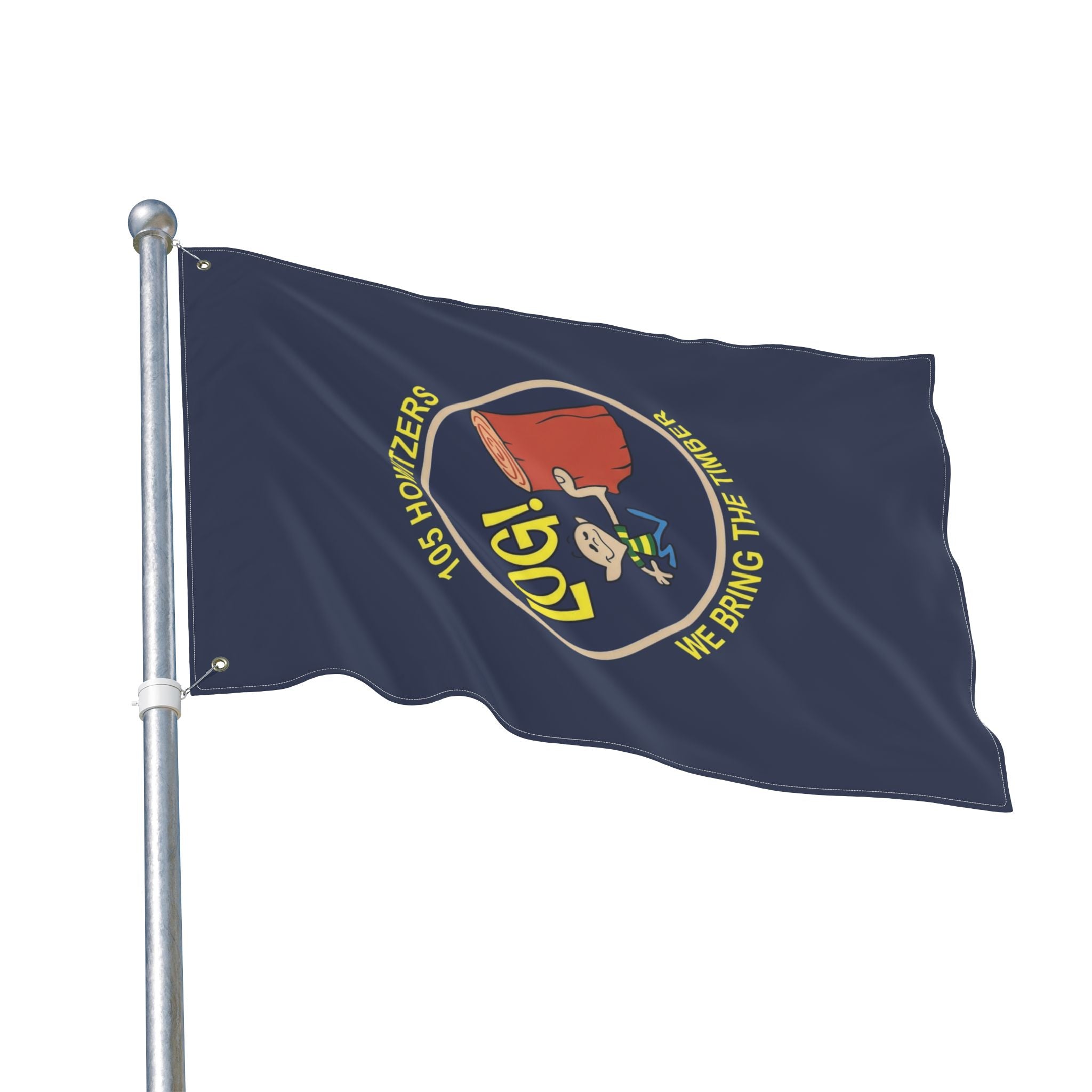 Vertical - Timbers Army - 105 Howitzers  Double-Sided Military Flag