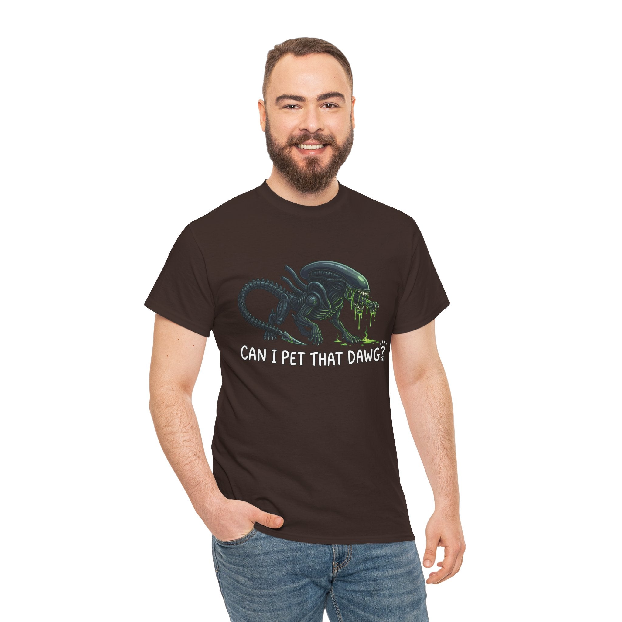 Alien Pet T-Shirt — "Can I Pet That Dawg?" Sci‑Fi Humour Tee