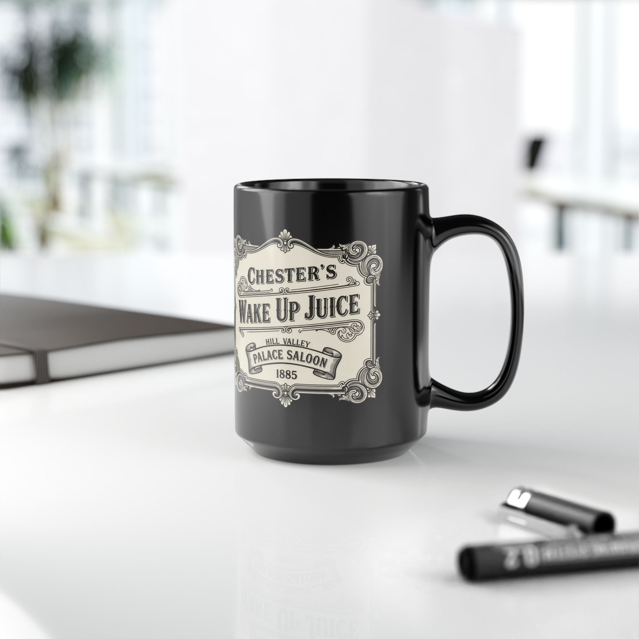 Wake Up Juice — Hill Valley Saloon 15oz Ceramic Coffee Mug