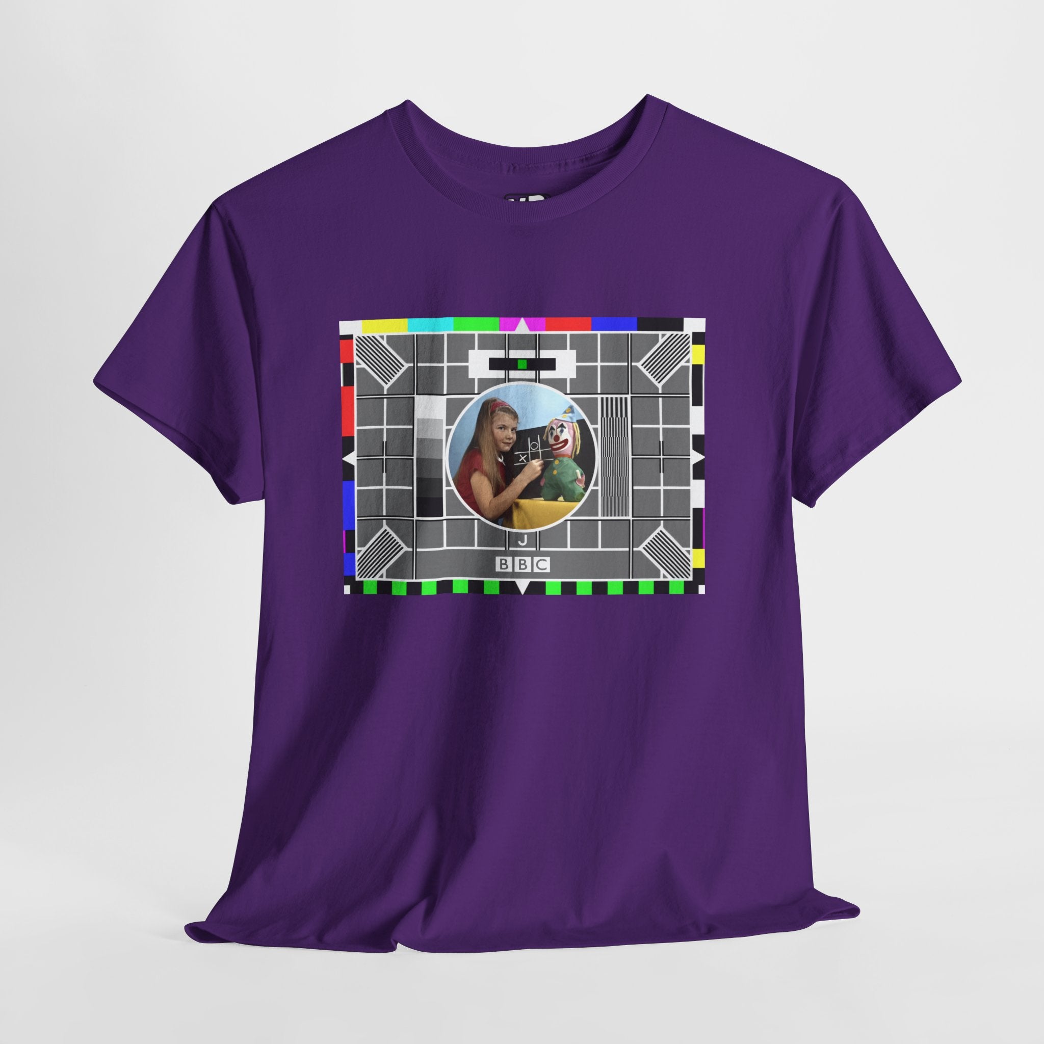 TV Test Pattern T-Shirt — Retro 1980s BBC Broadcast Graphic Tee