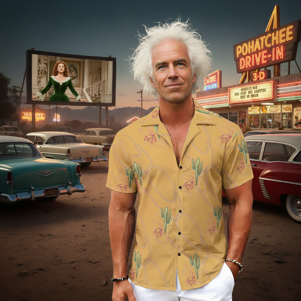 Doc Brown Pohatchee Men's Hawaiian Shirt With Button Closure - Back to the Future