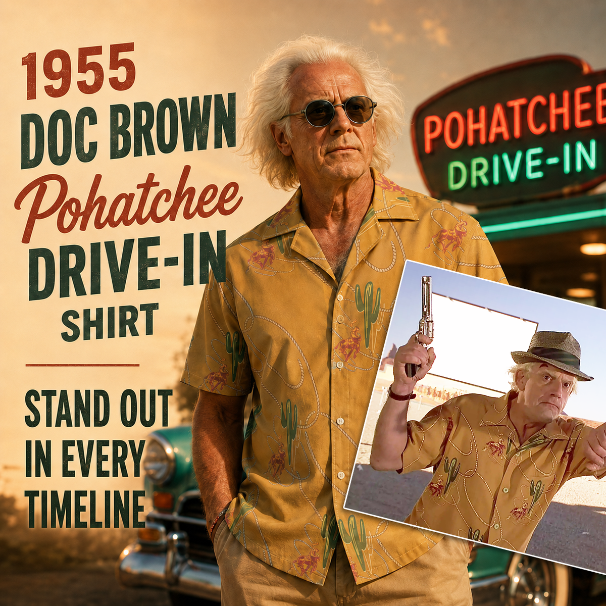 Doc Brown Pohatchee Western Cosplay Shirt | Back to the Future III